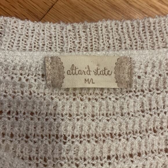 Altar'd State Cream Knit Sweater Size Medium/Large - Picture 4 of 7
